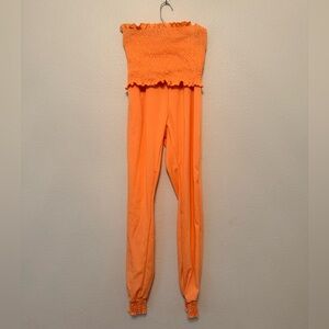 Fashion Nova Orange Strapless 2 piece